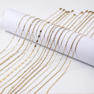 Stainless Steel Plain Chain Necklace Minimalist Snake Box Water Wave Link Chains Jewelry With Adjustable Lobster Clasp