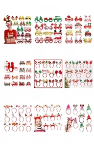 Détails de diverses lunettes de Noël et de serre-têtes scintillants pour les fêtes de Noël