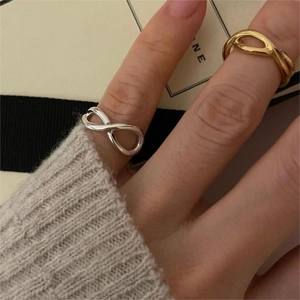 S925 sterling silver infinity cross rings in polished gold and silver finishes