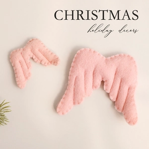 Felt Angel Wings Christmas Tree Hanging Ornaments Handmade Nordic Style Holiday Party Scene Props Photography Decor