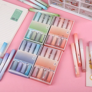 Set of 4 gradient soft-tip highlighters for journaling and eye-protection marking