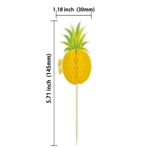 Detailed size chart of pineapple honeycomb fruit pick showing 5.71 inch height