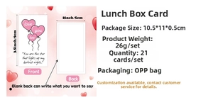 Lot de 21 cartes de boîte à lunch avec ballons coeur et citations inspirantes de 3,5x2 pouces