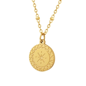 Collana con ciondolo a stella dorata minimalista in acciaio al titanio per donne