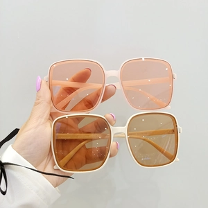 Women Large Square Sunglasses Retro INS Style UV400 Fashionable PC Frame Resin Lens Eyewear For Outdoor Travel