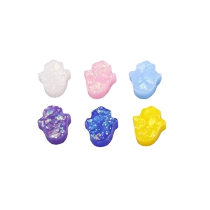 Colorful Hamsa hand opal beads in six vibrant colors for DIY jewelry making accessories