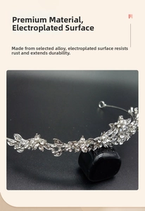 Detail of silver alloy bridal crown showing electroplated finish and anti-rust texture