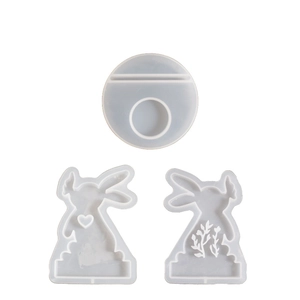 Silikonformen-Set mit Osterhase und Blumenzweig für DIY-Aroma-Kerzenhalter