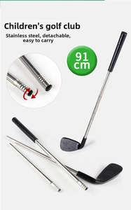 Detalle del palo de golf 91cm de acero inoxidable con varilla desmontable y mango antideslizante