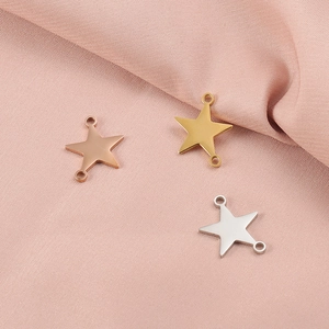 Stainless steel star pendants in gold, silver and rose gold for DIY jewelry making