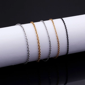 Rolo Chain Necklace 316L Stainless Steel High Polished Simple Fashion Jewelry For Men And Women