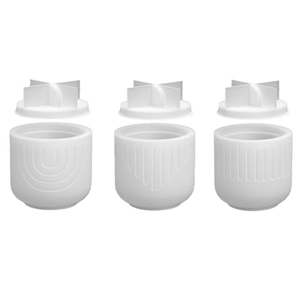 Lot de moules en silicone pour bocaux de rangement à rayures DIY pour bougies artisanales
