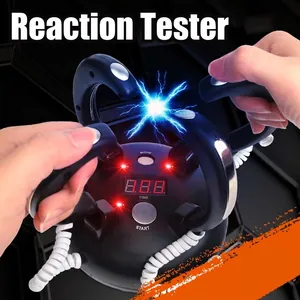 Black 6-finger electric shock polygraph toy with digital display for party games