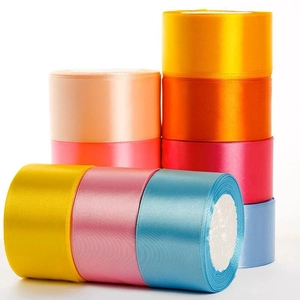 Assorted colorful 4cm satin ribbons rolls for DIY crafts gift wrapping and wedding decor