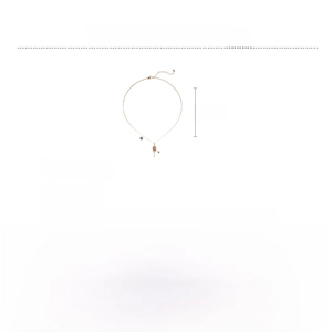 Detailed spec sheet of a gold copper necklace with zircon flower pendant weighing 7.4g