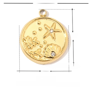 Détail du pendentif étoile de mer en acier inoxydable avec strass et dimensions