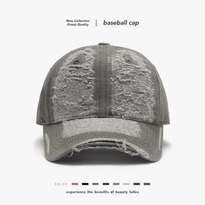 Distressed Washed Cotton Baseball Cap Vintage Streetwear Worn Retro Style Adjustable Breathable Sun Protection For Men Women