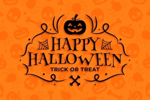 Détails du paillasson d'Halloween avec motifs vectoriels d'oranges, citrouilles et crânes