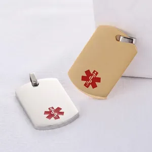 Collana medica in acciaio inossidabile 304 con simbolo Star of Life in oro e argento