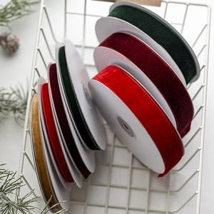 Christmas Velvet Plaid Ribbon Rolls For Gift Wrapping DIY Crafts Holiday Party Home Decoration Multi Colors