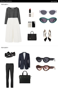 Flat lay of baroque sunglasses styled with fashion accessories and apparel for men and women