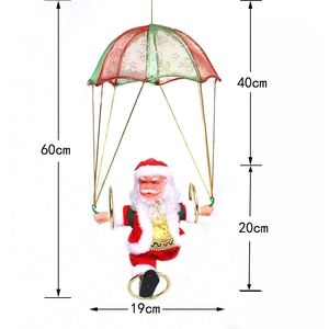 Detailed size chart of 60cm Christmas Santa Claus parachute hanging decoration