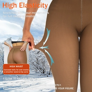 Detailansicht der hoch elastischen Thermostrumpfhose mit Kompressionsstrick-Struktur