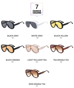 Oversized shield sunglasses set in seven stylish color options with durable lenses