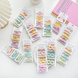 Hair Claws Matte Plastic Candy Color Macaron Small Hair Clips Fashion Girls Kids Styling Accessories