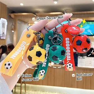 Portachiavi Calcio Ciondolo Calcio Cinturino Da Polso In Silicone PVC Ciondolo Creativo Per Zaino Per Appassionati Di Sport