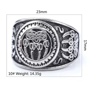 Viking Bear Claw Ring Stainless Steel Retro Gothic Distressed Punk Rock Jewelry For Men Women Unisex Accessory