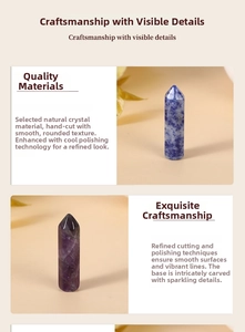 Detailed macro of hand-polished natural amethyst and lapis lazuli hexagonal crystals