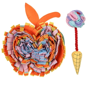 Dog Snuffle Mat Interactive Puzzle Toy Fleece Squeaky Foraging Mat For Training Slower Eating Boredom Relief