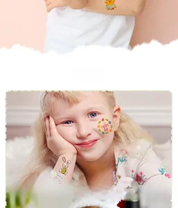 Gros plan détaillé de tatouages temporaires de Pâques imperméables pour enfants