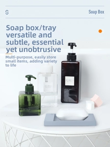 Minimalist grey silicone soap tray for bathroom storage with a non-slip drainage design