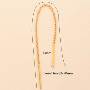 Orecchini a catenella in argento S925 placcato oro con una lunghezza totale di 90mm