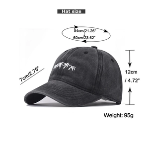 Guide des tailles détaillé pour casquette en coton avec broderie de cocotiers