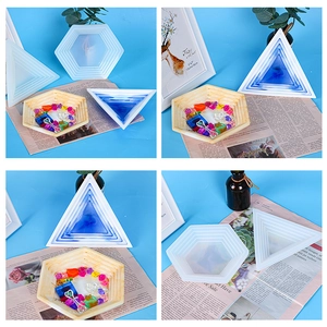 DIY silicone resin molds for hexagonal and triangular step trays with gradient finishes