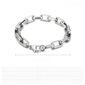 Industrial stainless steel chain bracelet with lobster clasp and 210x9mm dimensions