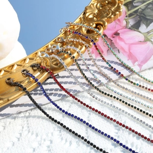 Sparkling crystal necklace and bracelet set in various colors on vintage frame