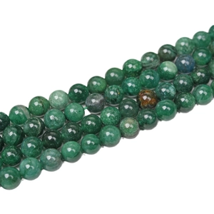 Polished natural green mica round beads for DIY bracelet making and jewelry design
