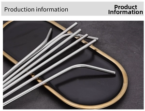 Detail of stainless steel straw set with anti-slip threads on black display tray