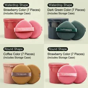 Hydrophilic Polyurethane Makeup Puffs Non Latex Dry Wet Use Soft Sponge For Foundation BB Cream With Storage Case