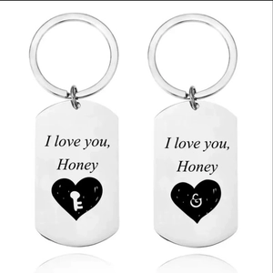Stainless Steel Keychain Engraved Penguin Waddle I Do Without You Valentine Day Couple Gift Sweet I Love You Honey