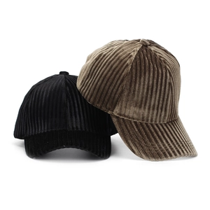 Klassieke corduroy gestreepte baseballpetten voor dames en heren in zwart en bruin
