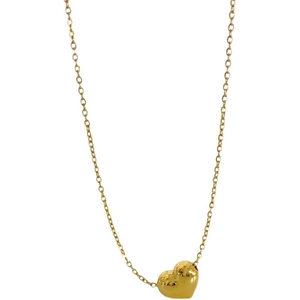 Collier minimaliste en acier inoxydable plaqué or 18k avec pendentif coeur pour femme