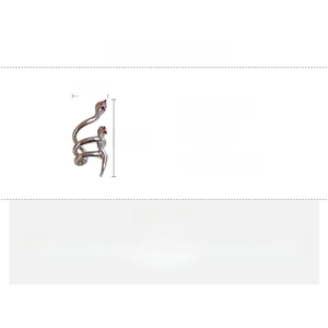 Detail specifications of silver snake ear cuff with red zircon, copper material, 4g weight