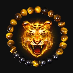 Natural Tiger Eye Stone Beaded Bracelets Healing Energy Gemstone Elastic Adjustable Hand Jewelry For Men Women