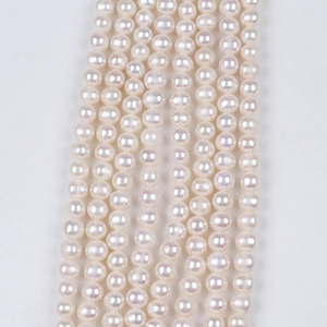 Fili di perle naturali d'acqua dolce bianche 6-8mm per gioielli e collane DIY
