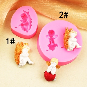 Moule En Silicone Ange Bébé Cœur Ailes Fondant Chocolat Décoration De Gâteaux DIY Sugarcraft Résistant Chaleur